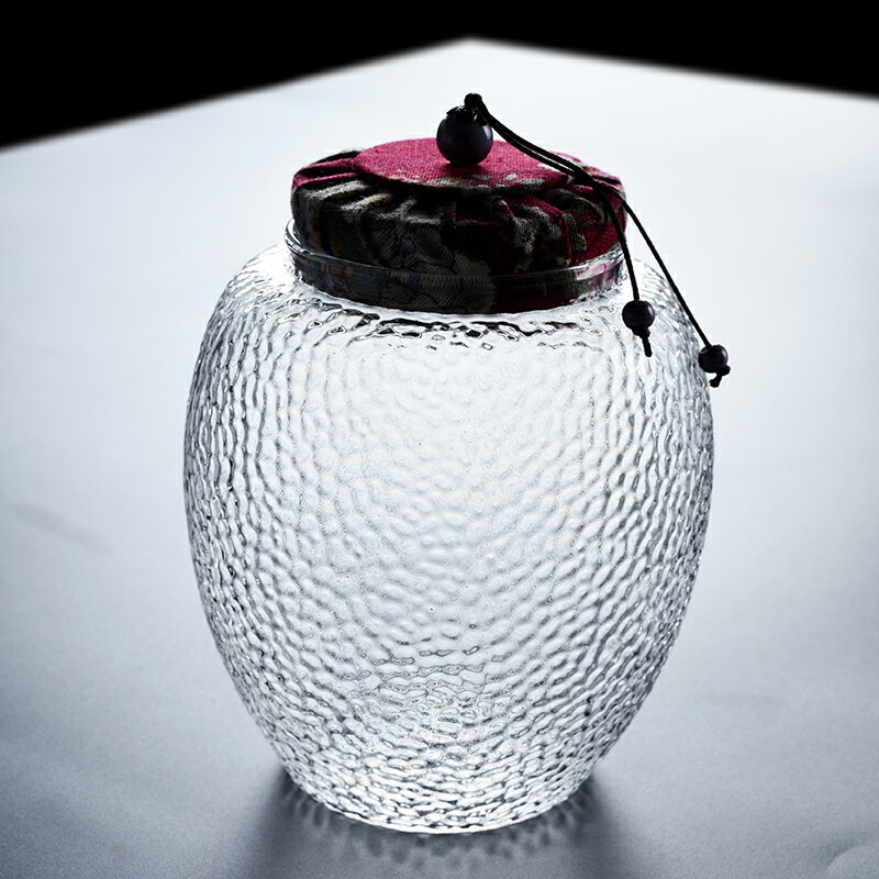 靜漁玻璃茶葉罐家用透明密封罐五谷雜糧收納罐帶蓋小瓶罐子儲物罐