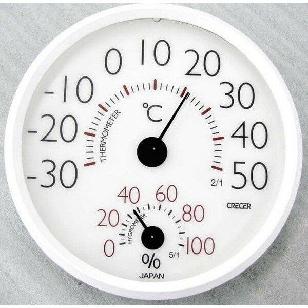 CRECER溫濕度計(日本原裝)溫度計/濕度計/溼度計/溫溼度計CR-152(白色)