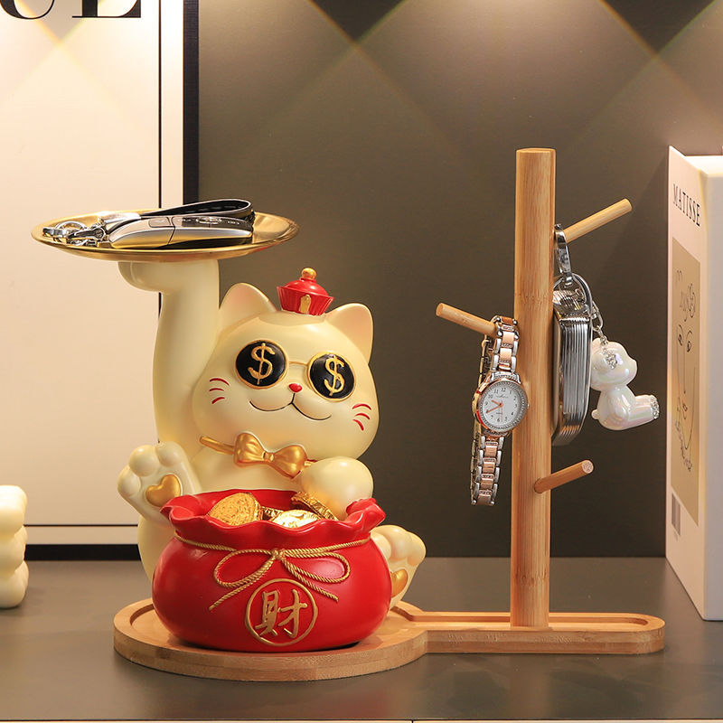 免運/ 可開票 快速出貨 擺件 居家擺飾 招財貓入戶門玄關鑰匙收納擺件客廳家居裝飾品喬遷新居搬家禮品物