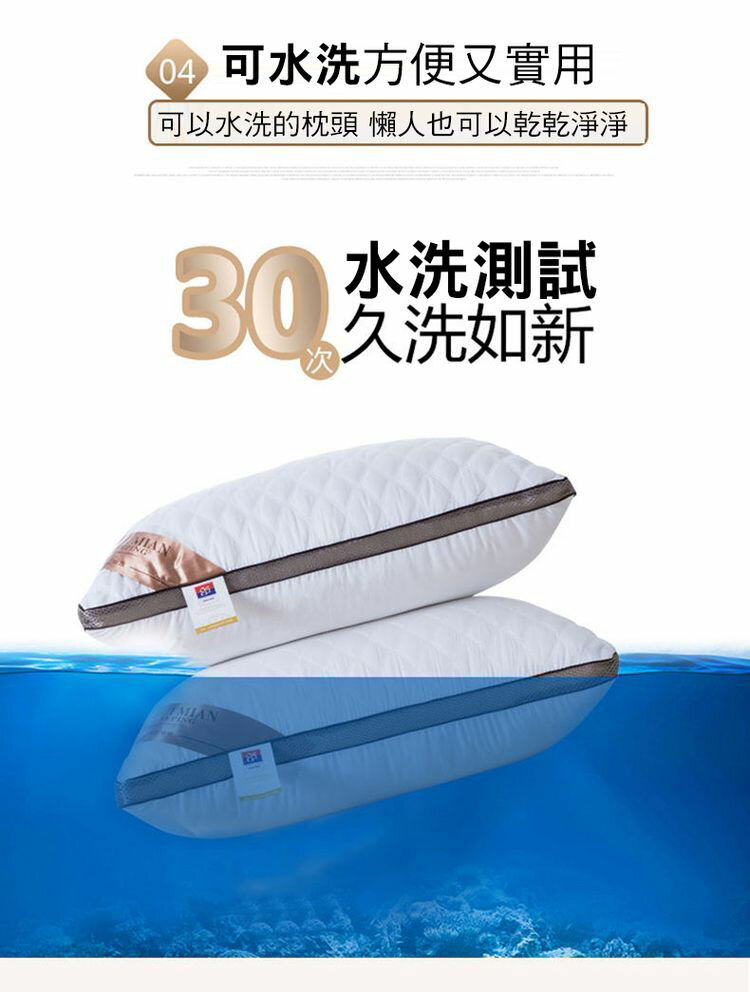 [現貨]水洗枕系列 抗菌枕 純棉枕 7星級飯店枕 3M吸濕排汗枕 超柔枕 枕頭 民宿愛用 大升級7星抗菌防蟎枕頭 4