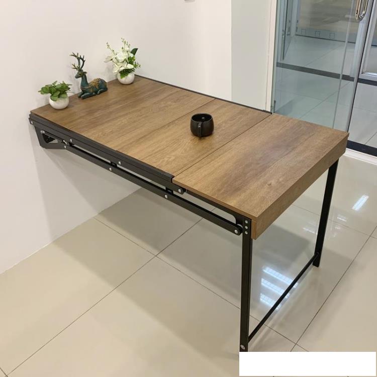 多功能折疊桌小戶型墻壁桌家用伸縮懸掛置物架書架花架壁掛式餐桌