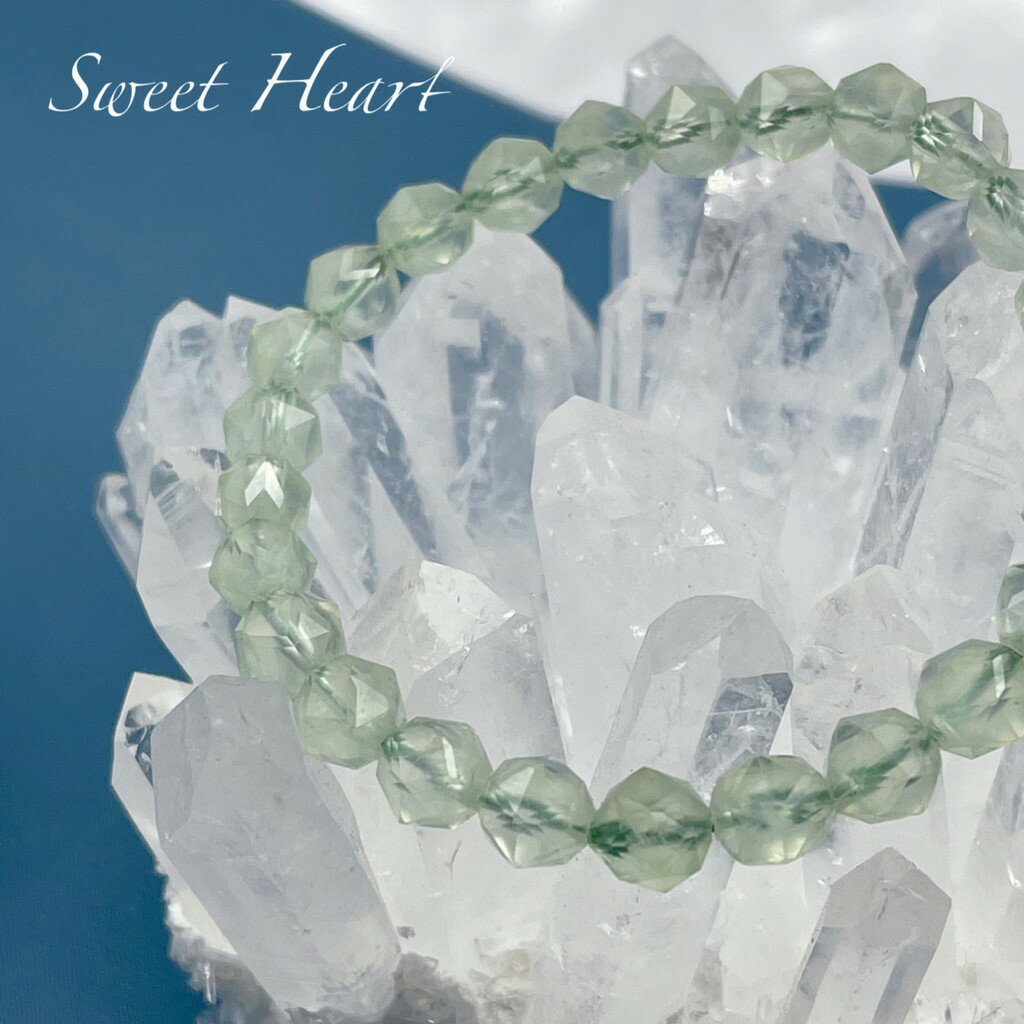 Sweet Heart 田芯好物精選 💯現貨 財富寶石 天然 葡萄石 手鍊 多角切割對應心輪 平和 氣場 明晰 思維 5