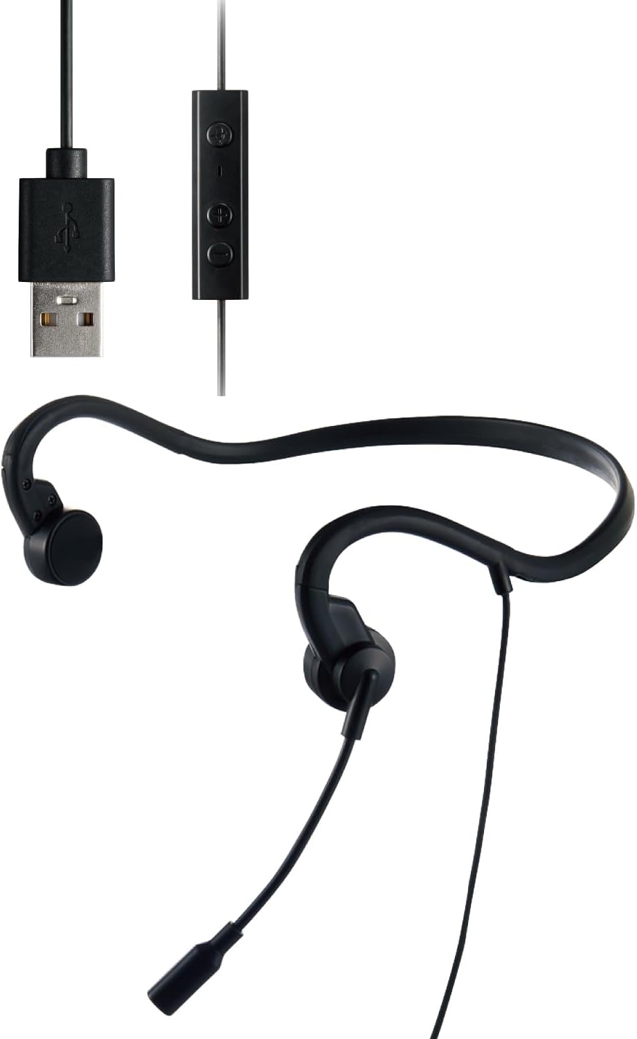 ELECOM 有線骨傳導耳機 HS-BC05UBK 不傷耳 長時間使用 有線耳機 Type-C 耳麥 麥克風 耳機 日本正規品代購