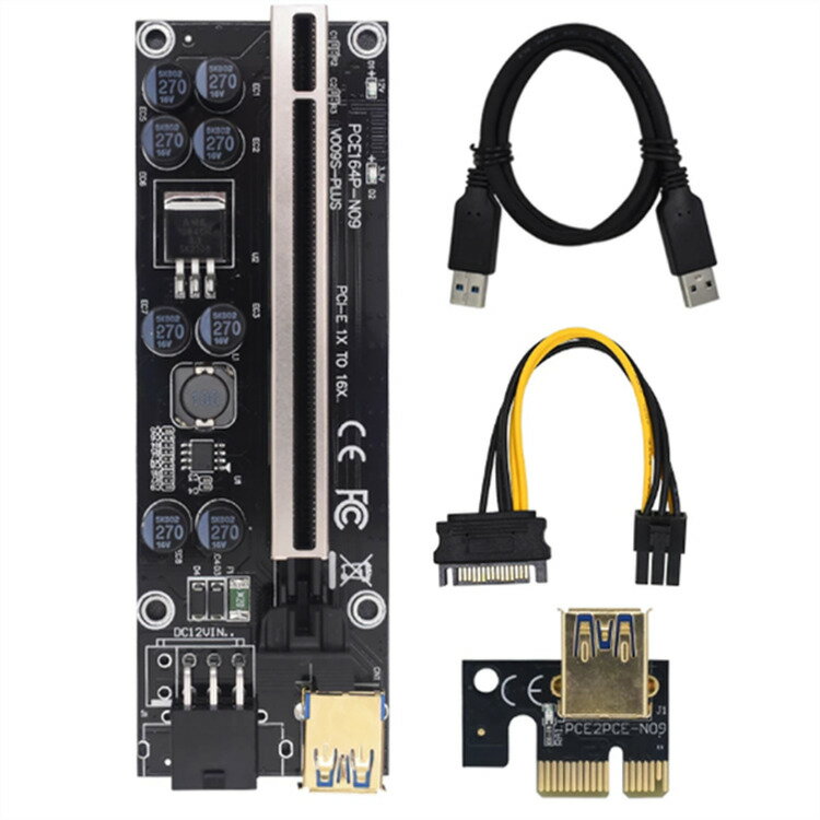 全新升級VER009S PLUS顯卡延長線pcie轉接卡8電容帶燈鍍金款1X16X【北歐家居生活】
