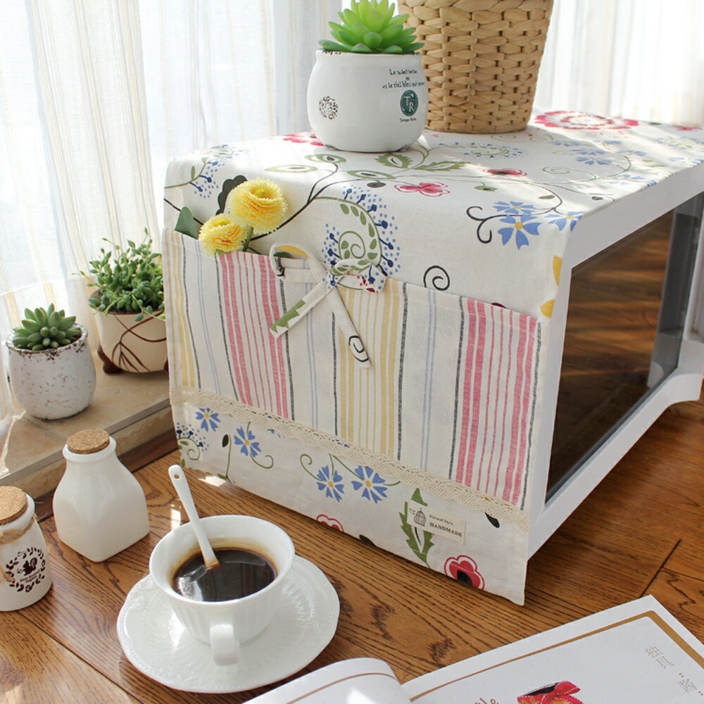 ✤宜家✤可愛時尚棉麻蓋布1 餐具 微波爐 烤箱 冰箱 (33*105cm)