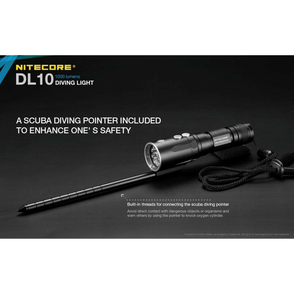 【eYe攝影】現貨 NITECORE DL10 軍規級 白光 LED 紅色補光 防水30米 手電筒 潛水燈