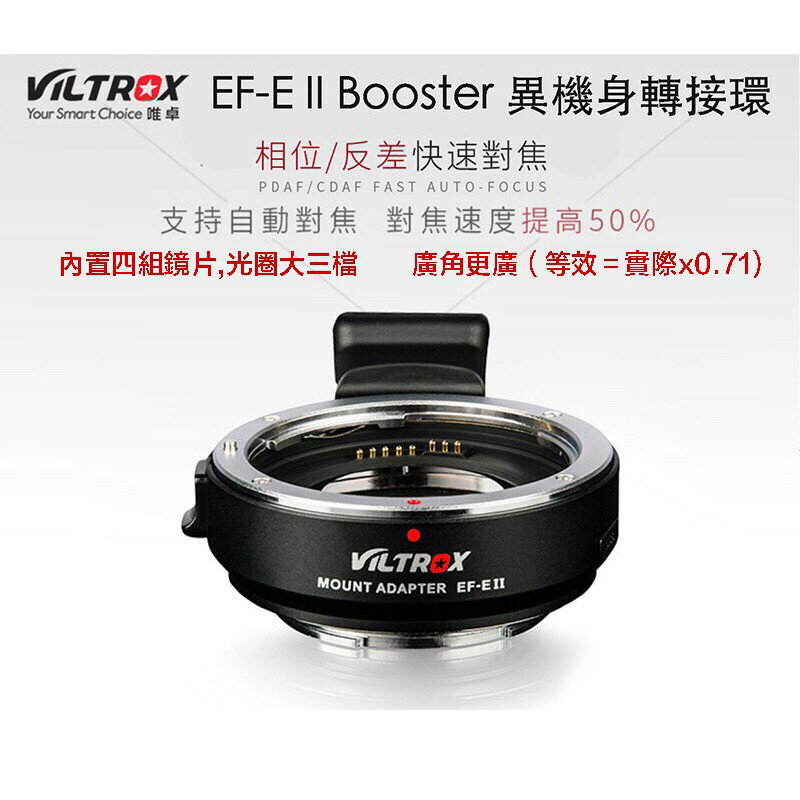 【eYe攝影】唯卓 EF-E II Booster Canon EF 鏡頭轉 SONY E 轉接環 A9 A7 III