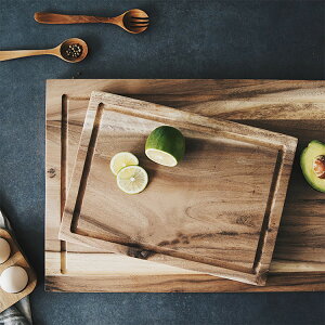 開發票 相思木帶導流槽長方砧板切菜板家用實木廚房案板水果板木制面板