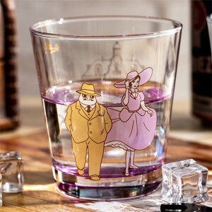真愛日本 宮崎駿 吉卜力 紅豬 30周年 飛行艇時代 日本製玻璃杯 波魯克 吉娜 漸變紫 玻璃杯 酒杯 杯子