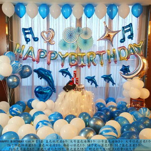 生日布置成人浪漫快樂驚喜鋁膜氣球套餐場景生日派對裝飾生日氣球（默認發數字18~需要數字換露露通這邊備註哦~）
