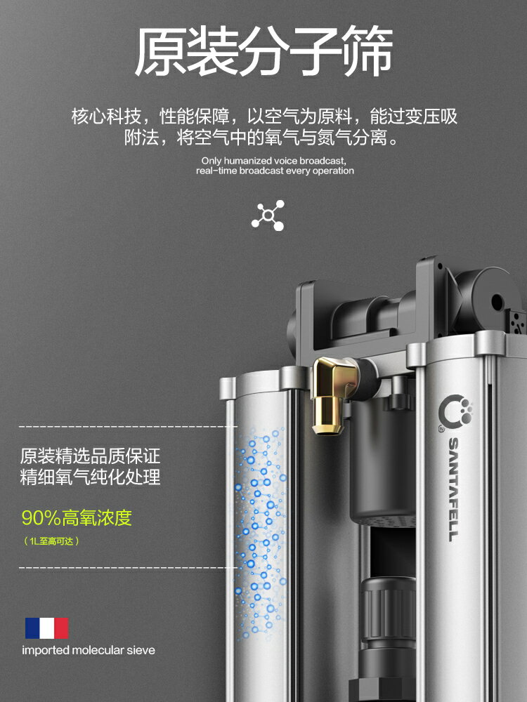 舒坦福制氧機家用吸氧機老人呼吸氧氣機孕婦小型家庭便攜7L帶霧化-誠信優品