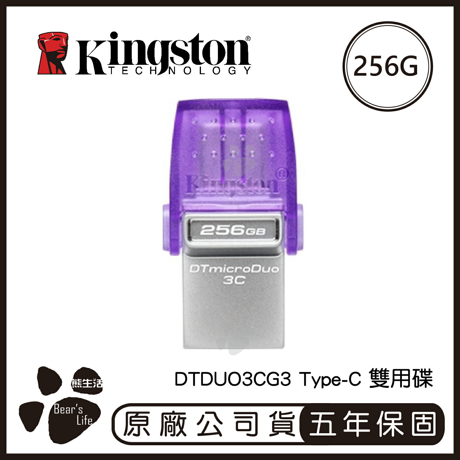 KINGSTON 金士頓 USB Type-C 雙用隨身碟 256G DTDUO3CG3 隨身碟 256GB 手機隨身碟【APP下單4%點數回饋】