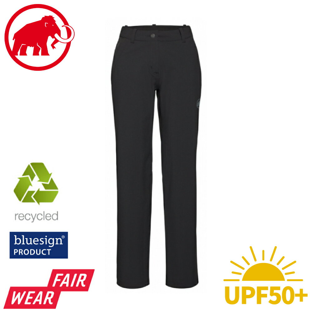【MAMMUT 長毛象 女 Hiking V Pants 防曬彈性健行長褲《黑》】1022-02530/透氣快乾