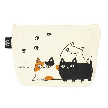 【日本進口】Neko Sankyodai 貓咪三兄弟手拿化妝包 收納袋