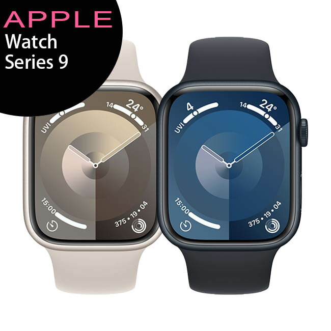 Apple Watch Series 9 GPS 鋁金屬錶殼配運動型錶帶【APP下單最高22%回饋】