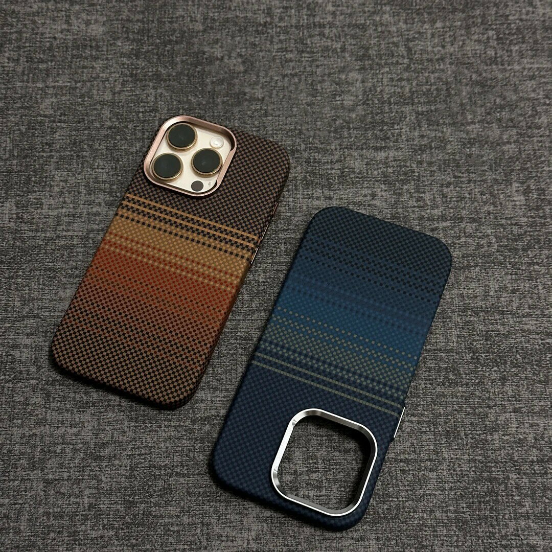 適用iPhone16promax手機殼凱夫拉紋理磁吸蘋果15夜光磁吸保護套14