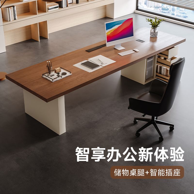免運 可開票 快速出貨 實木老板辦公桌現代簡約辦公室大板桌書桌電腦桌輕奢高級感工作 pyy2006