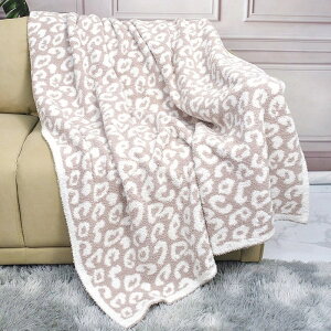 午睡毯豹紋針織沙發毯 加絨珊瑚絨法蘭絨半邊絨空調蓋毯休閑毯子