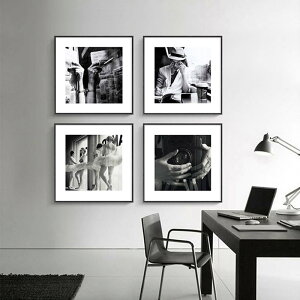 現代客廳裝飾畫黑白人物攝影墻沙發背景墻文藝掛畫玄關樣板房壁畫