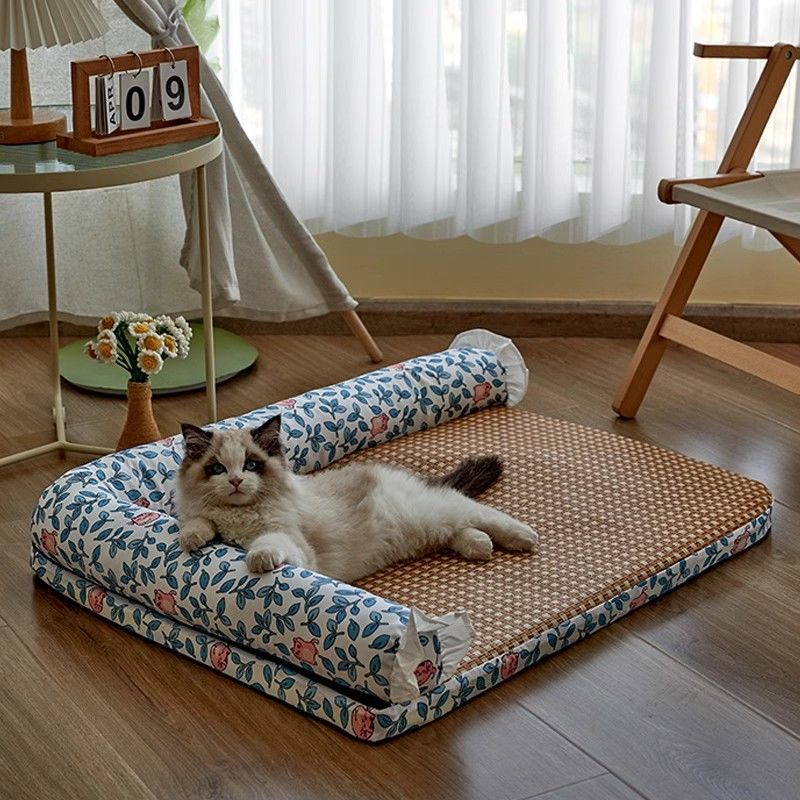 貓墊子全可拆洗夏天睡覺用涼席貓窩貓沙發床睡墊地墊狗窩寵物用品