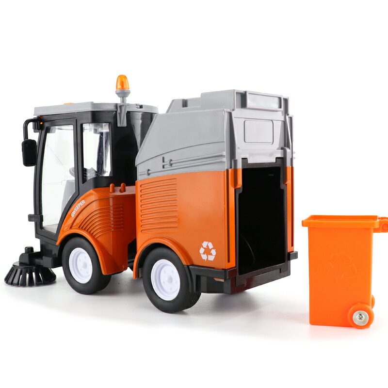 文藝仿真慣性掃地車音樂講故事燈光清掃車帶垃圾桶兒童益智玩具車 1