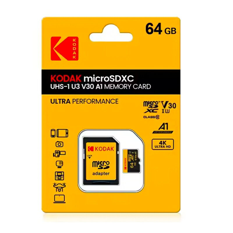 【eYe攝影】現貨 KODAK 柯達 MICRO SDXC UHS-I U3 V30 A1 64G 高速記憶卡 64GB