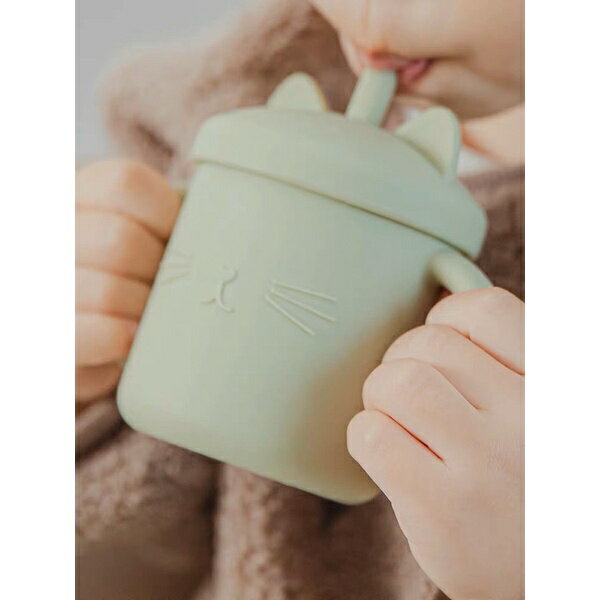 台灣FDA合法進口》小萌貓矽膠學習吸管杯(送吸管刷) 7