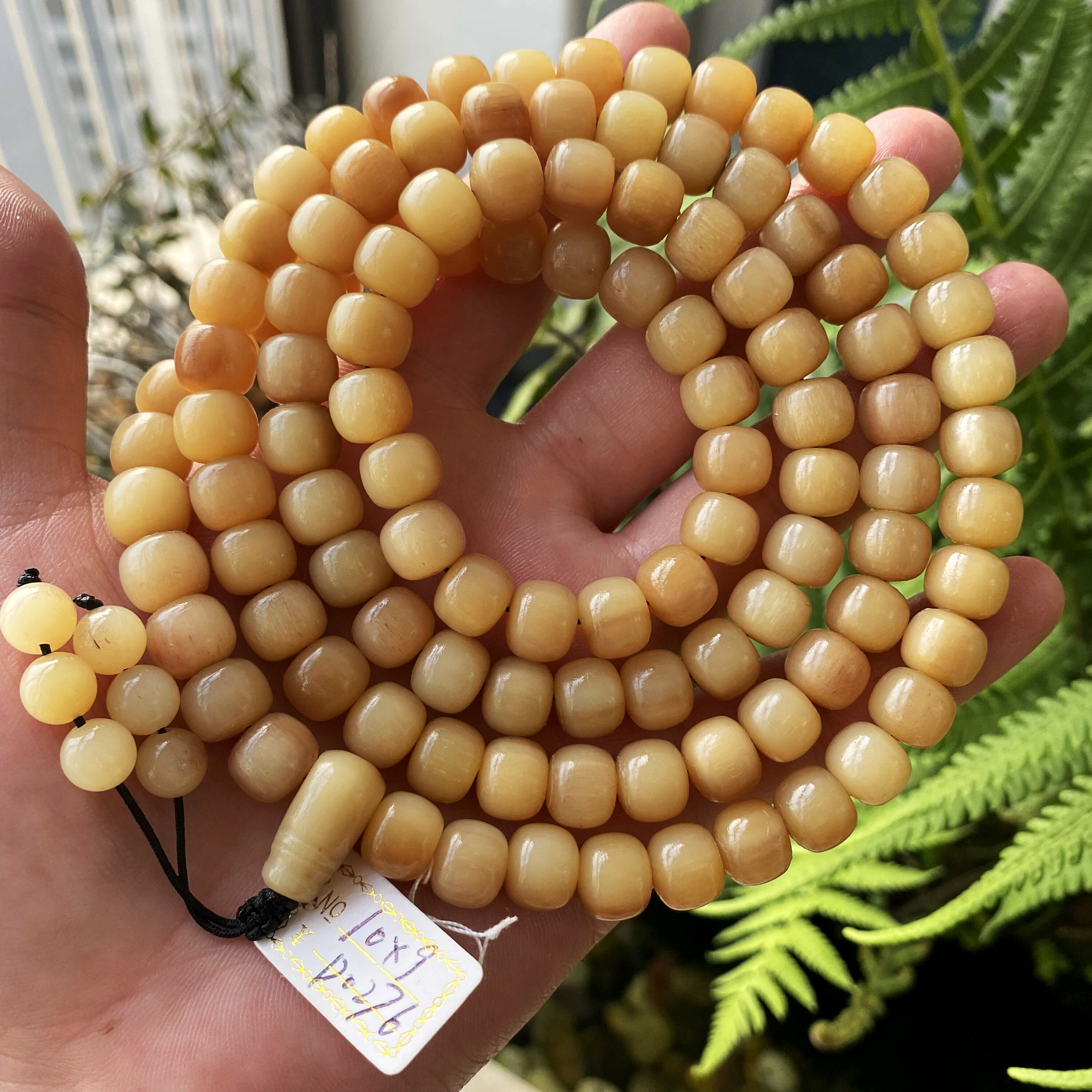 高密度老型桶珠天然駱駝骨108顆未脫脂藏傳駝骨念珠佛珠手串手鏈