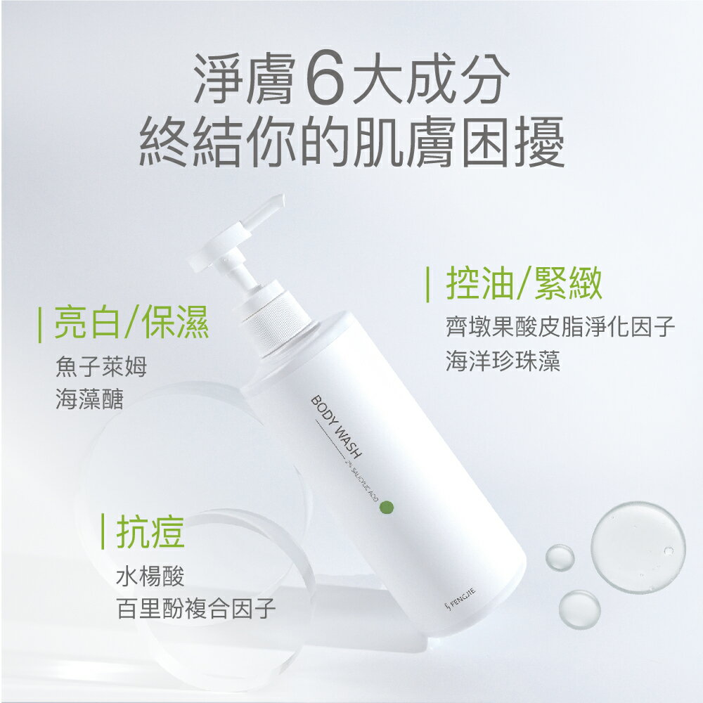 【FJ豐傑生醫】水楊酸抗痘機能沐浴露-500mlx1入 (29天有感調理抗痘沐浴乳 淨化收斂毛孔x幫助角質代謝) 4