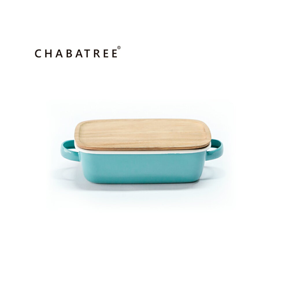 泰國Chabatree琺瑯雙把長方烤盤(湖水藍)