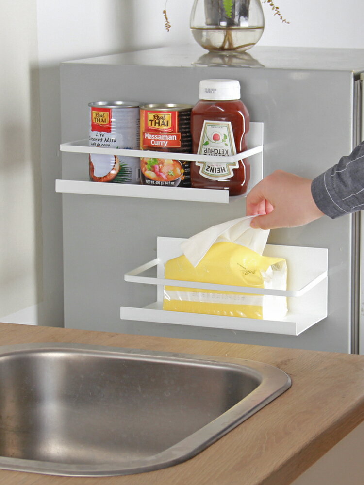 廚房冰箱調料保鮮膜錫紙磁吸鐵置物架掛架洗衣機儲物收納架免打孔