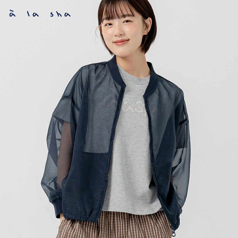 a la sha 質感透膚運動外套 1