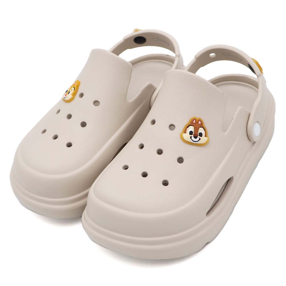 DISNEY CHIP DALE 台灣限定 拖鞋 涼鞋 厚底 男女鞋 奇奇蒂蒂 米 R9941 (DA23484)