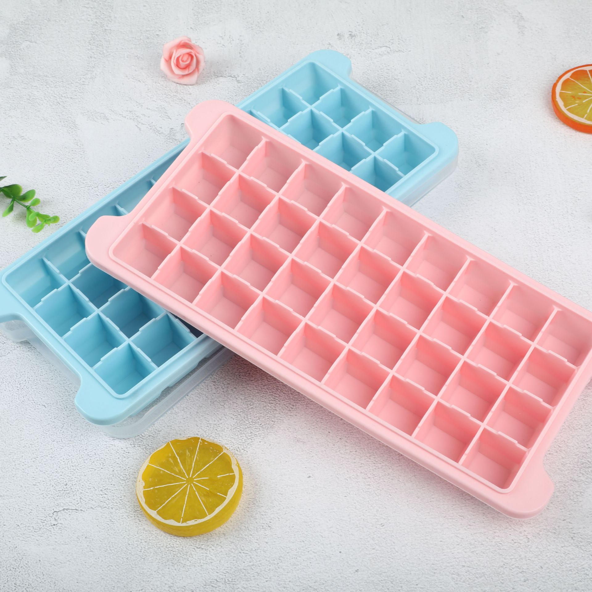 工廠直銷 矽膠冰格24格36格 帶蓋矽膠冰格 家用商用製冰盒 冰模