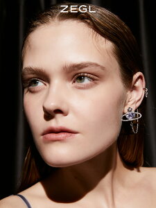 ZEGL愛心耳釘女耳骨夾一體長款耳環高級感輕奢設計感925銀針耳飾