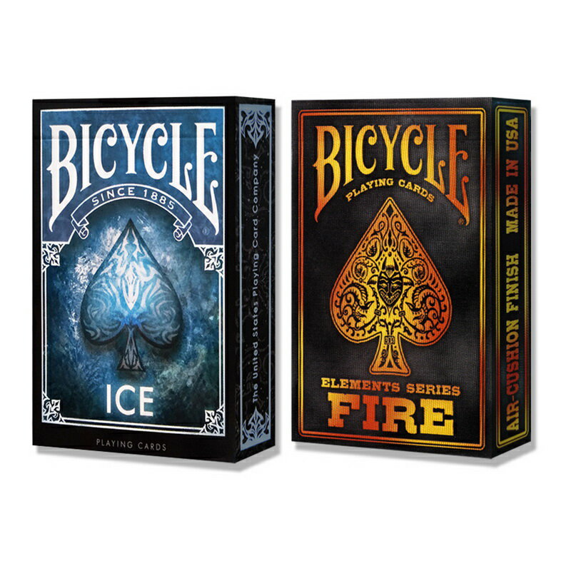 bicycle單車撲克牌 ice fire 冰火元素 進口收藏潮流花切時尚卡牌