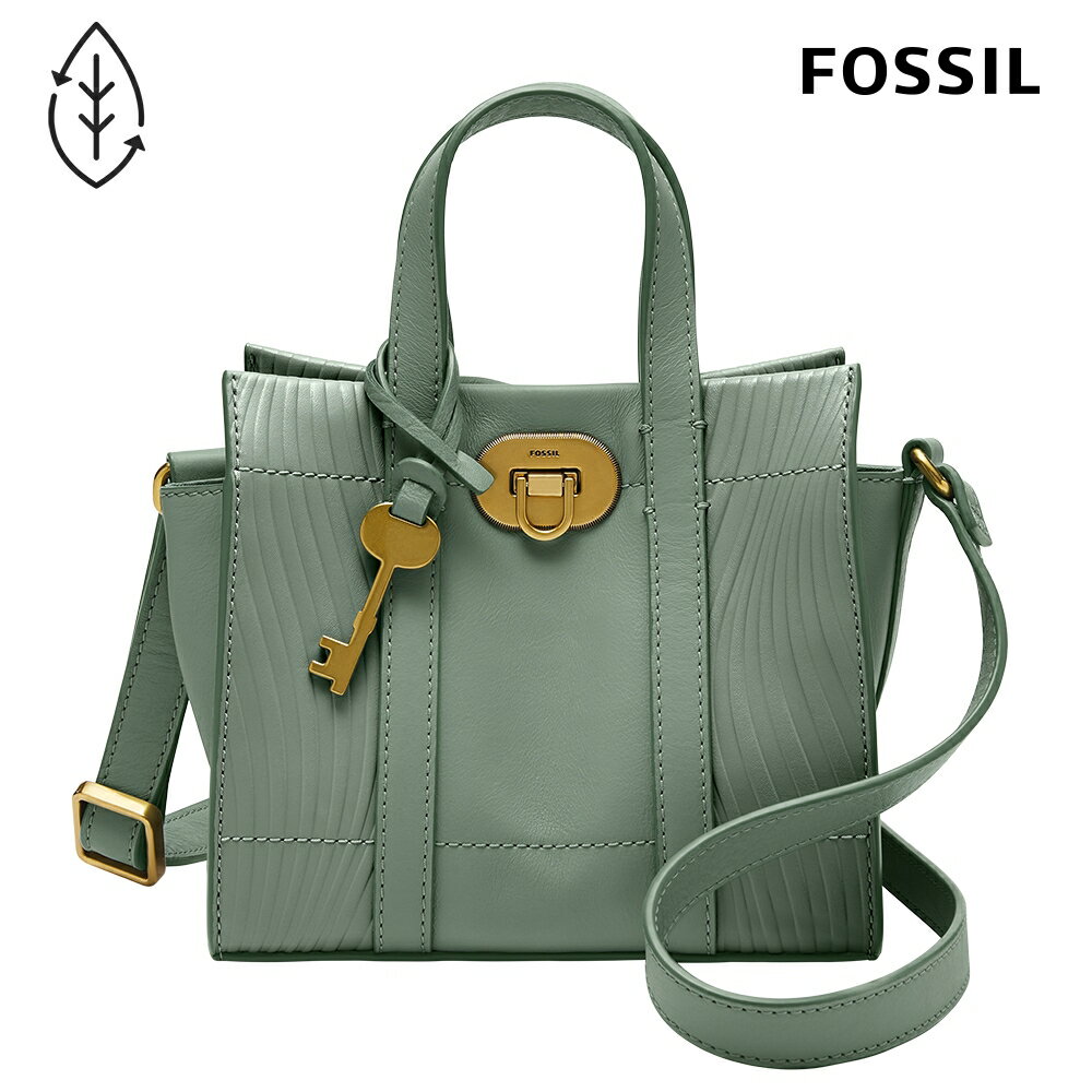 送禮首選★FOSSIL Carmen 真皮兩用小方包-綠色 ZB1728343【美國時尚品牌】 附防塵袋+提袋【全館滿額折價★FOSSIL全系列包夾送美妝蛋】