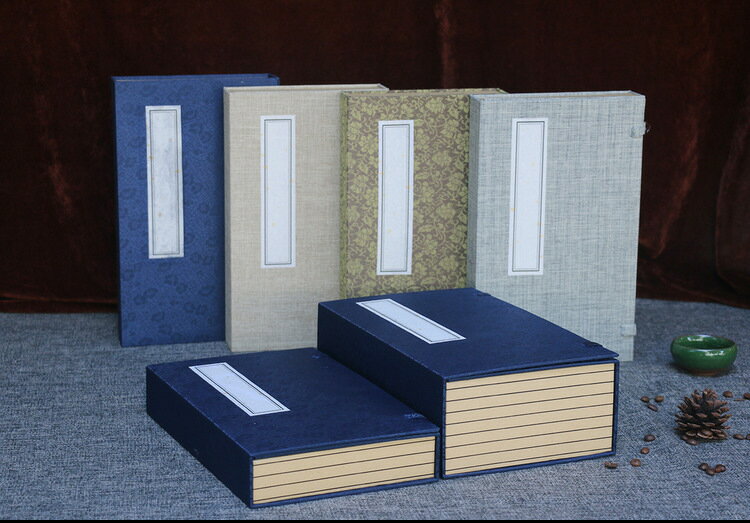 新中式復古裝飾道具書軟裝樣板間擺件書房書盒全封閉函套線裝書盒 6