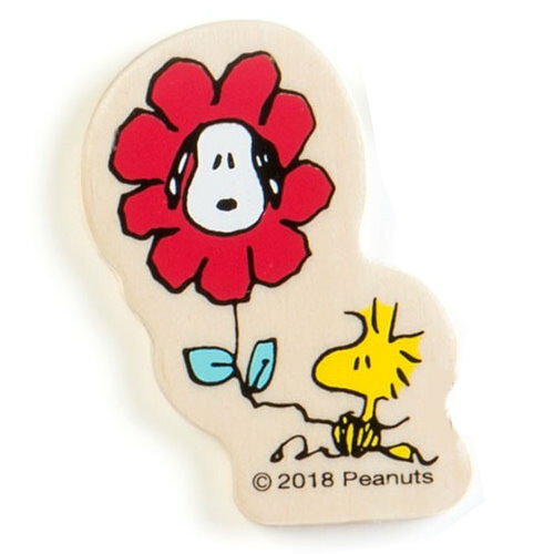 asdfkitty*SNOOPY史努比 花朵 木製磁鐵 冰箱貼 裝飾磁鐵-日本正版商品
