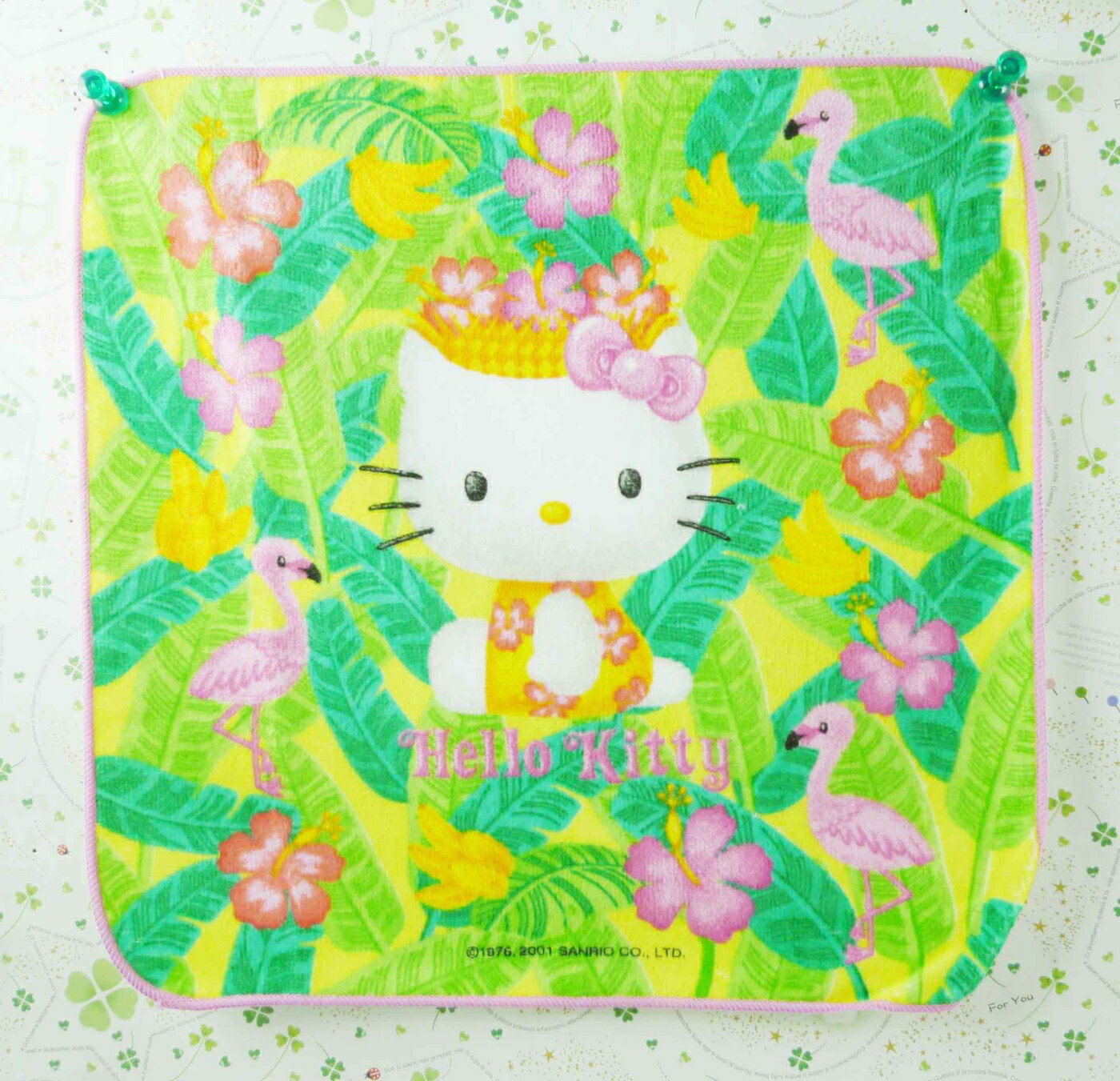 【震撼精品百貨】Hello Kitty 凱蒂貓 方巾-熱帶皇冠 震撼日式精品百貨