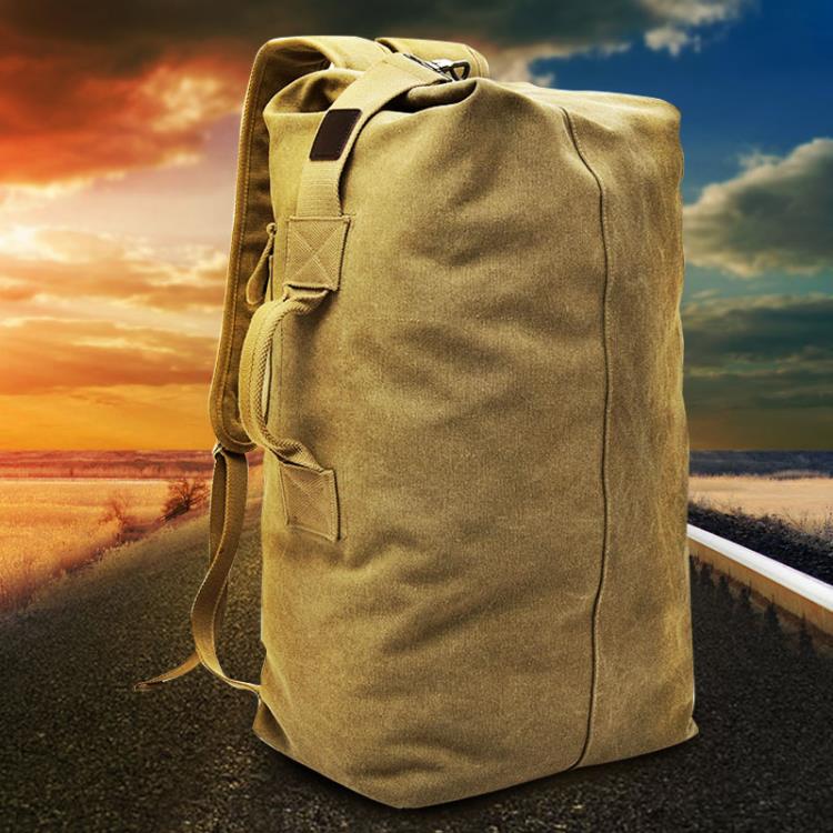 雙肩包戶外旅行水桶背包登山運動男ins大容量行李包行李袋帆布包 「四季小屋」