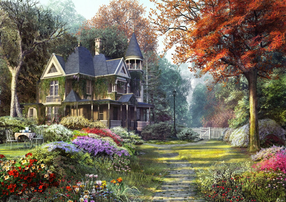 Posterazzi: Victorian garden Stretched Canvas - Dominic Davidson (18 x ...