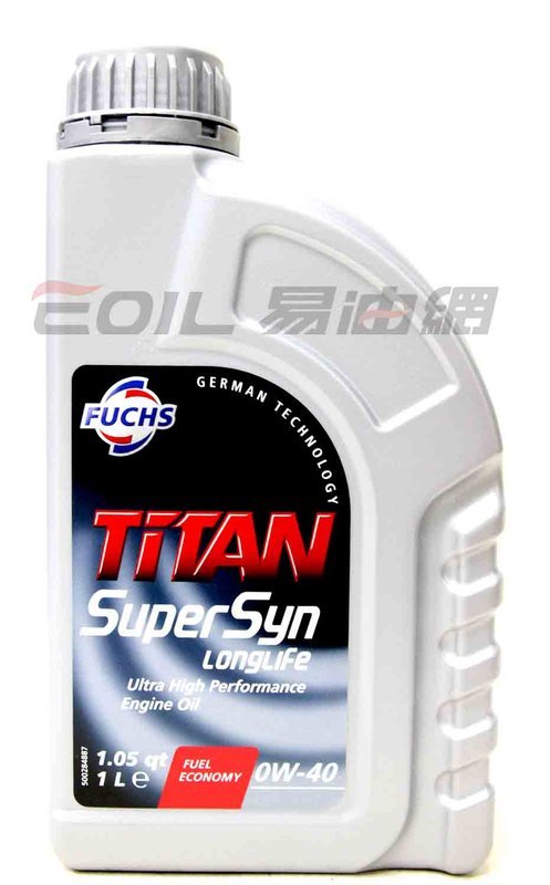 FUCHS TITAN SuperSyn LongLife 0W40 合成機油【APP下單最高22%點數回饋】