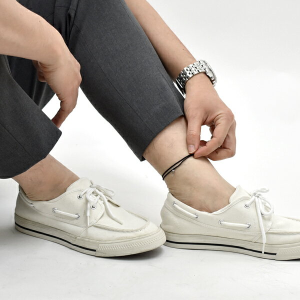 腳鍊 橢圓牌麻花編伸縮繩【NAS39】