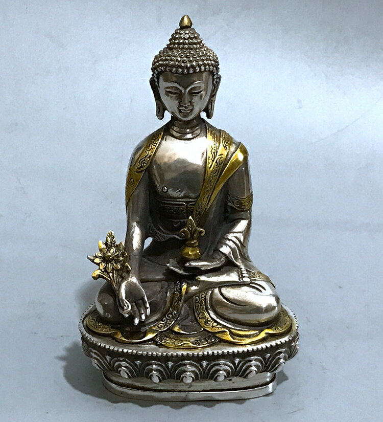 開光風水銅器工藝品擺件白銅辟邪鎮宅三世佛教用品如來佛菩薩佛像1入