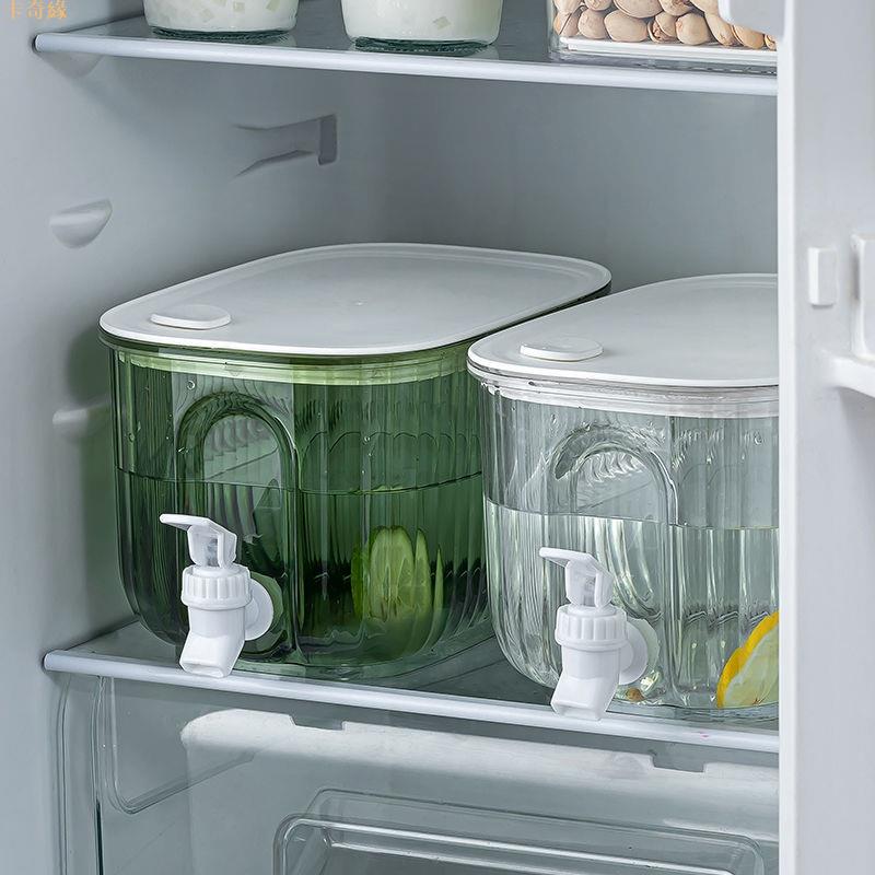 4L冰箱冷水壺帶水龍頭食品級材料家用果汁檸檬水果茶飲料桶涼水壺大容量冷飲桶