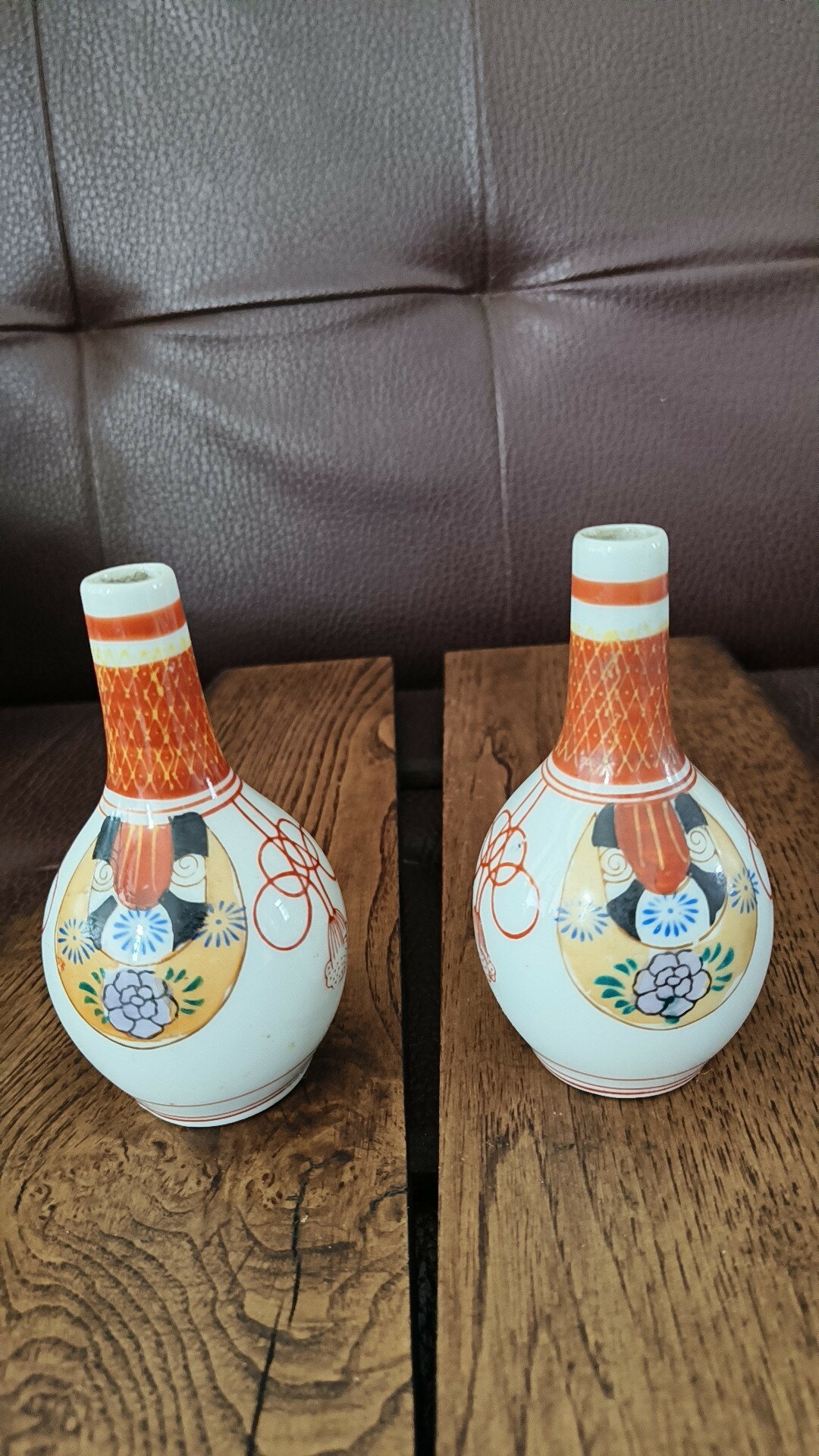 日本回流老九谷燒小花瓶花入花器擺飾