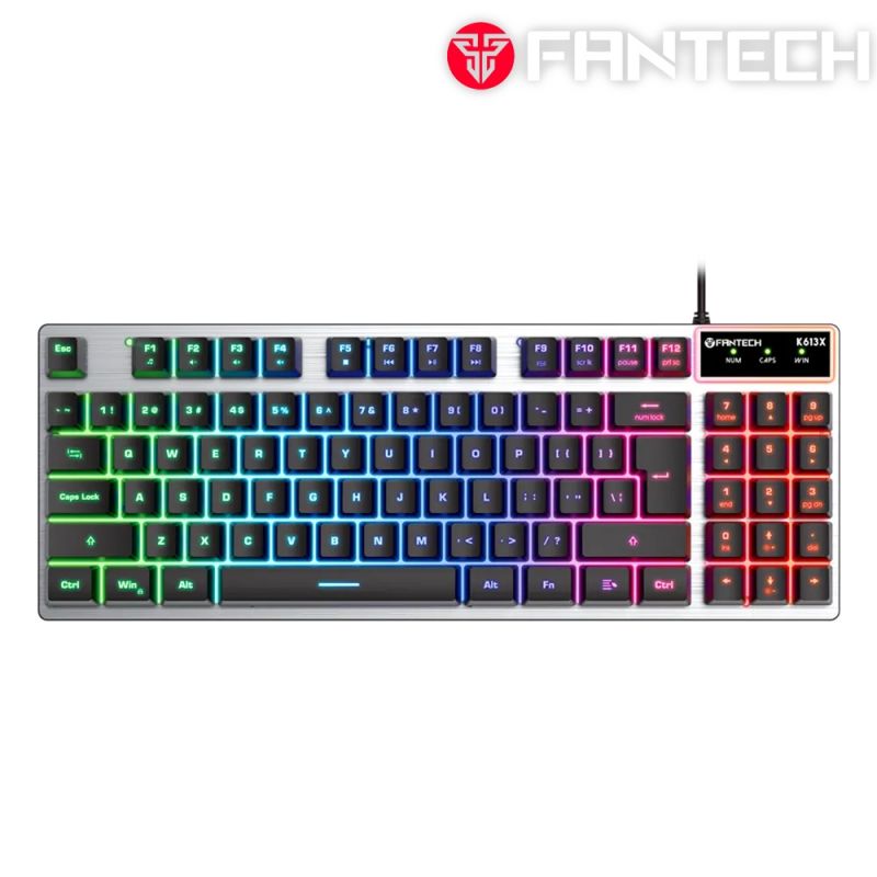 FANTECH K613X 鋁合金面板89鍵多彩燈效懸浮式薄膜鍵盤 有線鍵盤 電競鍵盤 注音 倉頡 【愛瘋潮】