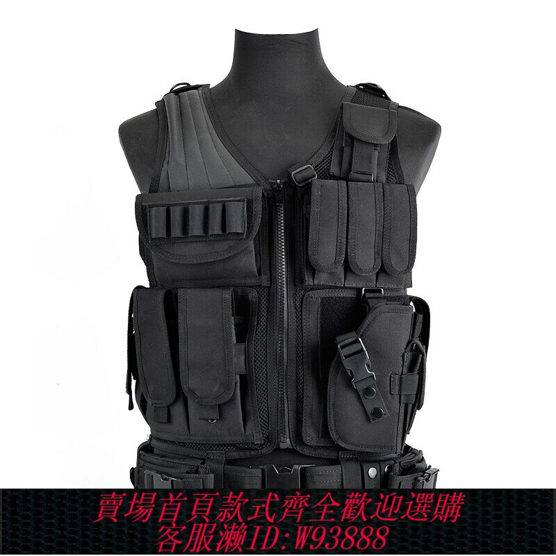 {臺灣公司貨 可打統編}戰術背心多功能防刺服網狀透氣夏季馬甲軍迷CS野戰戶外防彈衣防護