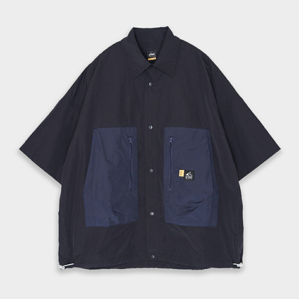 中性款 拼接尼龍襯衫-黑色 (540141) 【5th STREET】【APP下單享4%回饋】 1